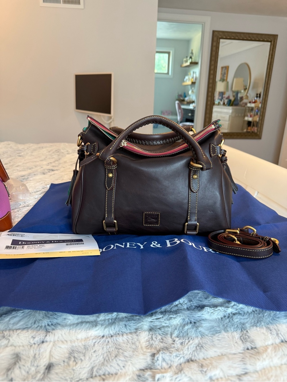 Dooney and Bourke Florentine Satchel in Brown Tmoro - Picture 2 of 8